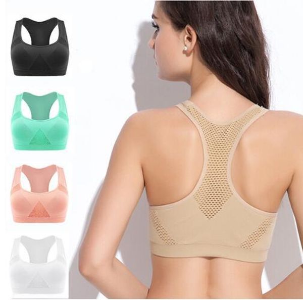 

5colour/4size] professional absorb sweat athletic running sports bra , gym fitness women seamless padded vest tanks  l xl, White;black