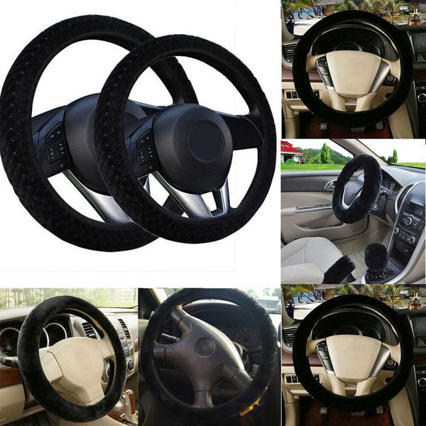 

мягкий теплый плюшевый зимний чехол на руль автомобиля универсальный эластичный чехол на руль автозапчасти автомобильные аксессуары