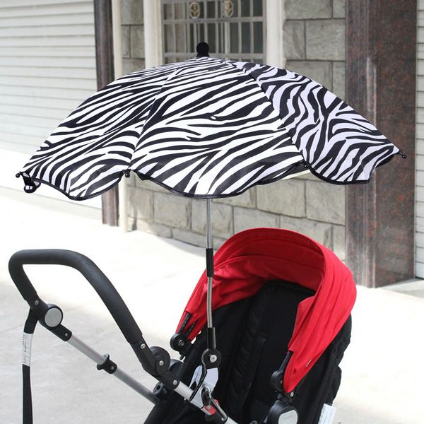 

adjustable stroller umbrella rain & uv protection baby pram pushchair sun shade parasol with universal clamp black 1pcs