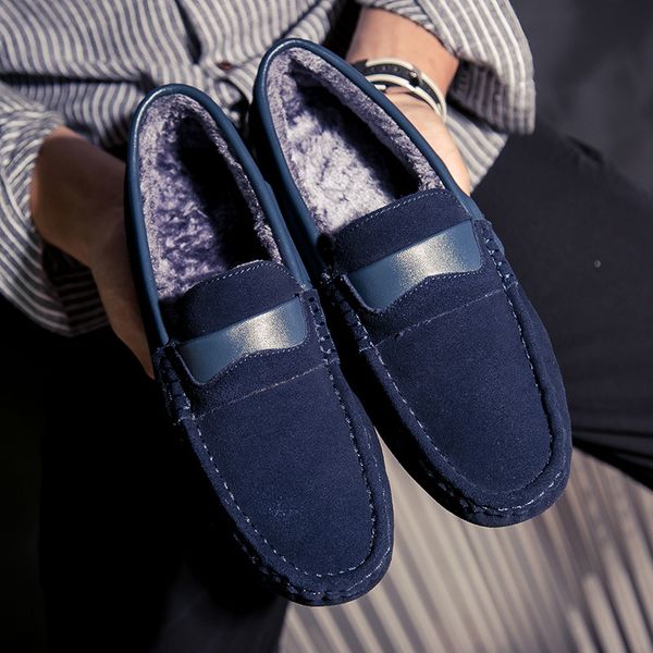 

m-winter plus velvet fashion trend теплая хлопчатобумажная обувь открытый сплошной цвет кожа повседневная дикая низкая круглая голова кожана, Black