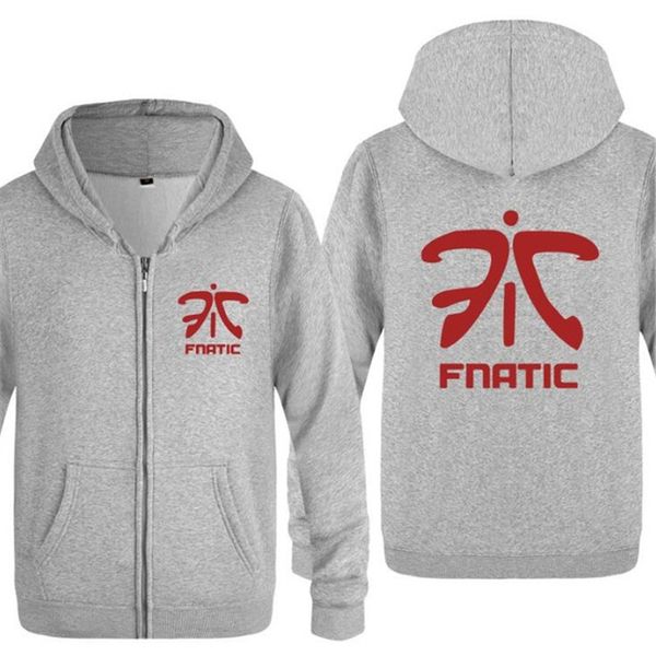 

mens hoodie games fnatic team logo zipper hoodies men fleece long sleeve jacket coat skateboard pullover sweatshirt, Black