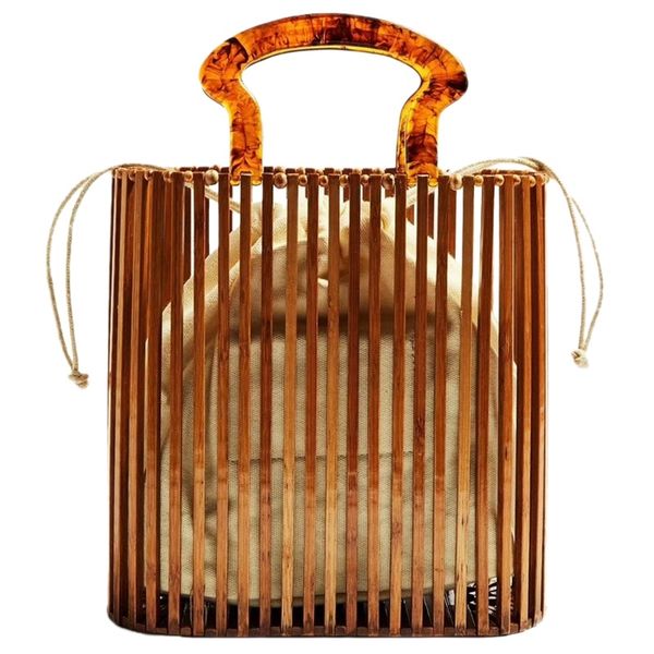 

мода женщин сумки конструктора акриловые ручки тканые сумки bamboo bag шить hollow сцепления сумка bali beach holiday сумка