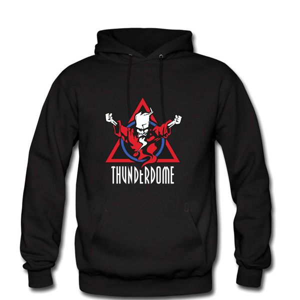 

thunderdome wizard logo hardcore techno and gabber printed hoodies men hooded sweatshirts harajuku pullover outwear tracksuits, Black