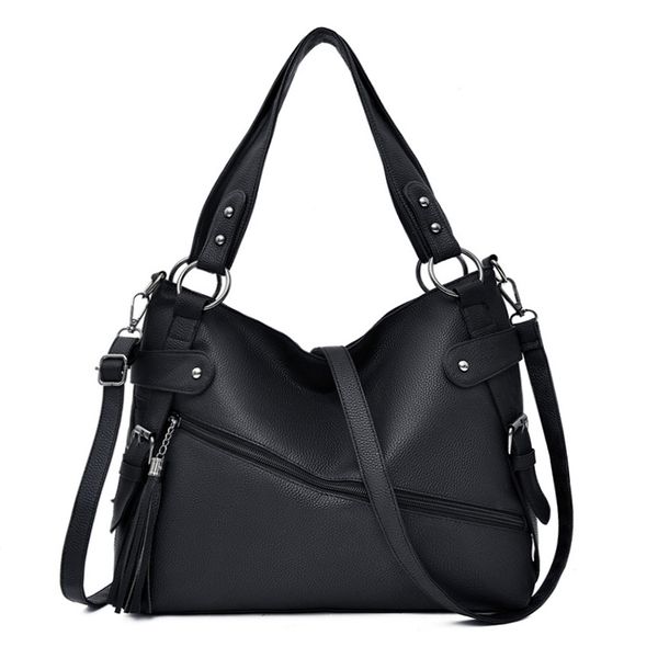 

женская сумка 2019 черный женские сумки женские сумки случайные большой большой емкости сумка pu кожа bolsa feminina a848