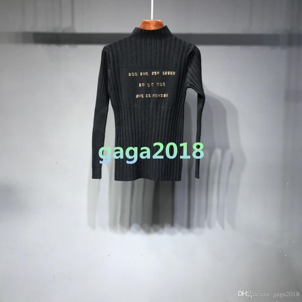 

высокое качество женщины девушки вязаные свитера круглый вырез свитер женский жаккард тонкий с длинными рукавами тонкий тройники рубашка bas, White;black