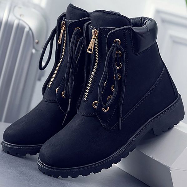 

fashion rubber shoes work ankle for women 2019 cross-tied female autumn boots size 36-41 mx200324, Black