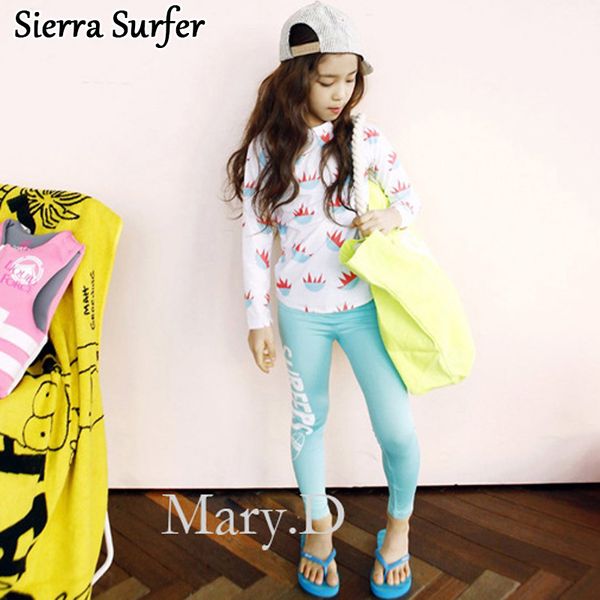 

child bikini girls swimwear tankini children's bathing suits swimming suit for long sleeve shorts sun big size drying baby 2019