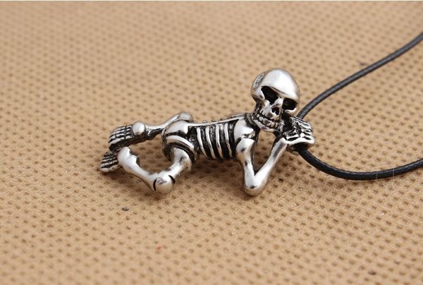 

men's fashion retro jewelry personality skull necklace european and american style men's jewelry, Silver