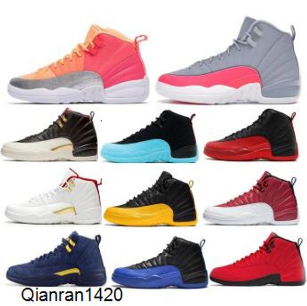 

mens 12 12s basketball shoes sunrise fiba reverse taxi flu game master chinese new year hyper jade wolf grey women 2020 zapatos sneakers