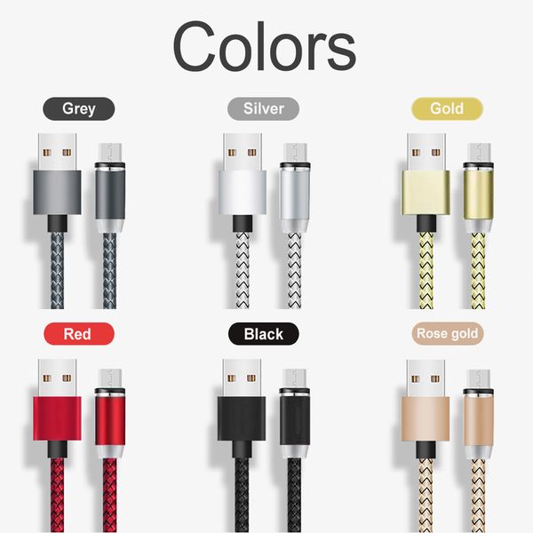 

Strong magnetic charging cable 1m 3ft detachable led indicate cord nylon braid 3 optional aluminum alloy head for am ung 10 type c