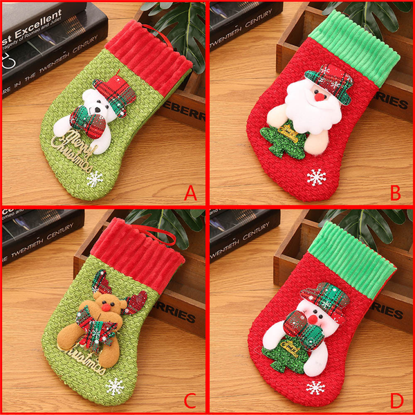 

christmas stockings cute santa sacks claus elk gift bag xmas socks kids candy packing regalos navidad cadeau de noel dropship #