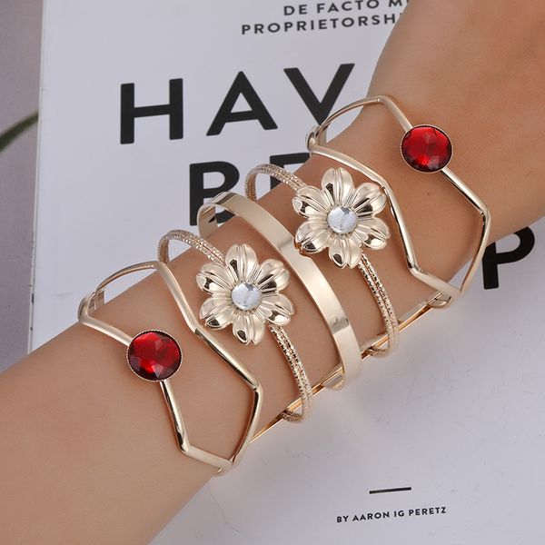 

2019 new fashion bracelet large metal multilayer statement bracelet metal wedding party gift time jewelry, Black