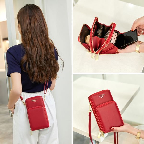 

новый мобильный телефон сумка мешок плеча способа большой емкости мессенджер многофункциональный маленький бумажник твердая zipper закрылков