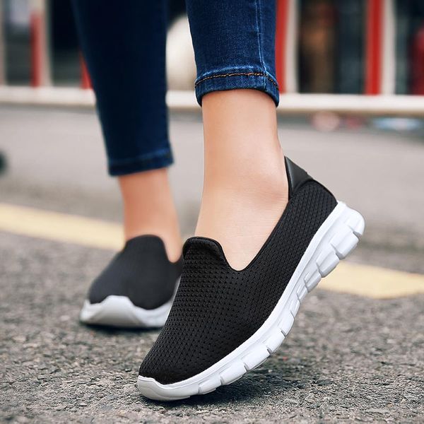 

ladies flat shoes women platform spring sneakers flats woman womens shoe, Black