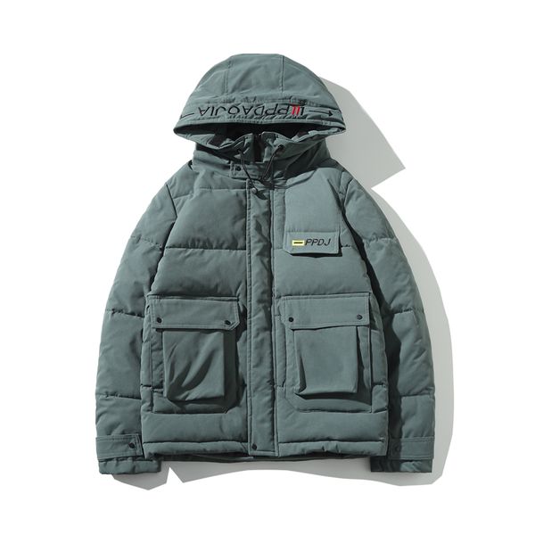

oversized mens winter jacket padded sweater hoodies streetwear men coats thicken clothes bomber jackets male clothing plus size, Black