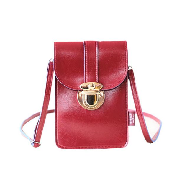 

stylish ladies mobile phone bag girls summer simple style back transparent film mini messenger bag solid color cellphone pouch