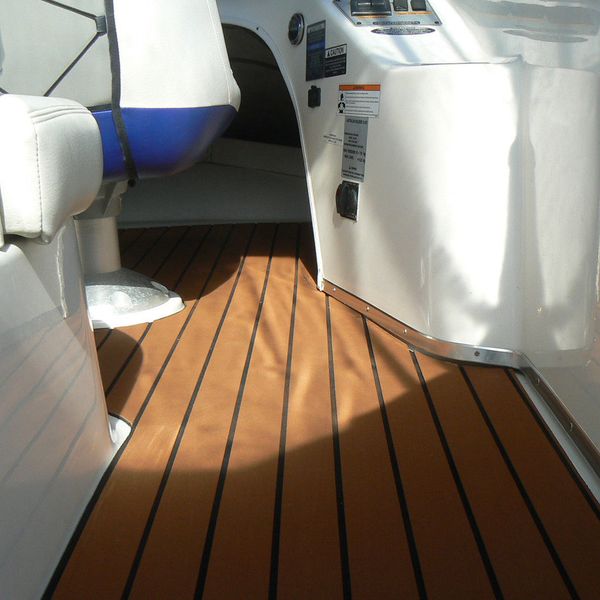 

perfeclan 94"x18" eva foam yacht deck pad teak flooring sheet decking pad boat decor accessories marine flooring mat brown gray