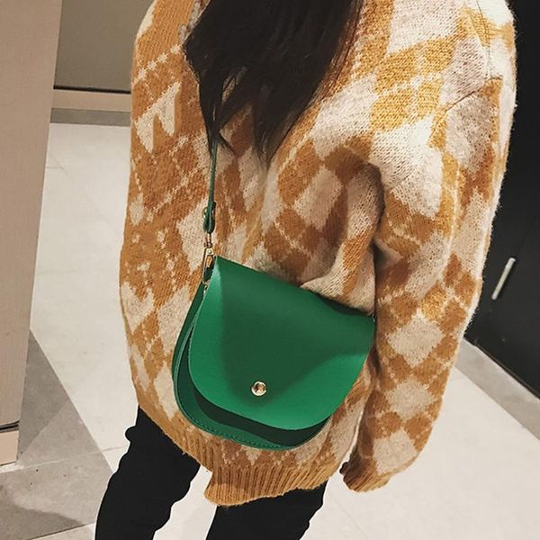 

2019 new messenger bags women solid color leather shoulder bag large capacity crossbody bags casual hasp shell bag bolsas mujer