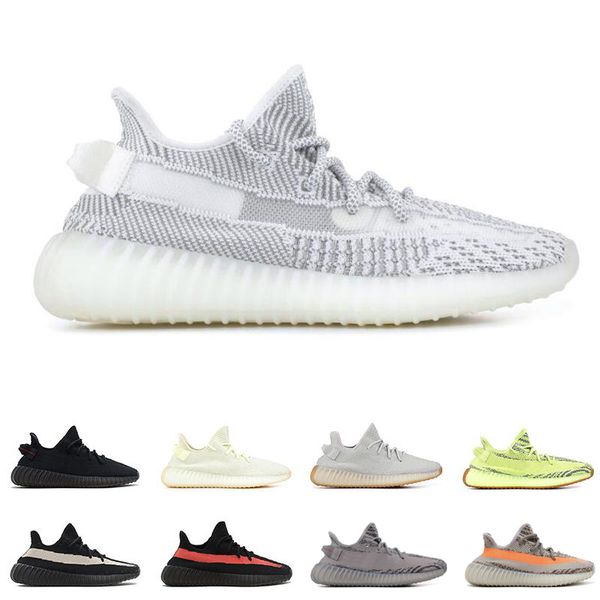 

2019 12 5 wholesale men air designer running shoes women kanye west static butter sesame zebra black bred cream white sports sneakers us