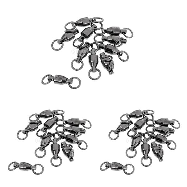 

30pcs ball bearing swivels heavy duty rings swivels snaps fishing tool 30mm