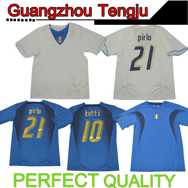 

2006 italy retro soccer jerseys gattuso cannavaro football shirt totti del piero jersey pirlo classic maillot de foot, Black;yellow