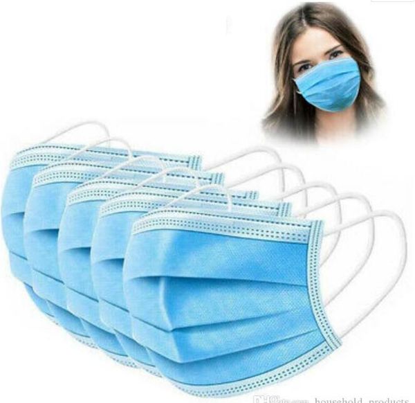 

dhl disposable face masks 3 layers dustproof facial protective cover breathable anti-dust salon earloop mouth sanitary me