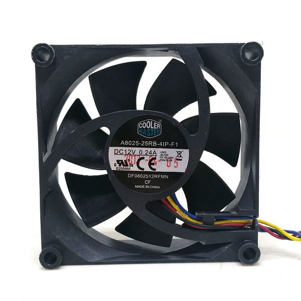 

original a8025-25rb-4ip-f1 df0802512rfmn dc12v 0.24a 80x80x25mm 8cm 4lines computer cooling fan