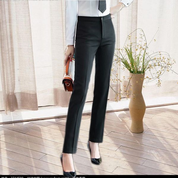 

wear suit pants straight-cut business manager suit pants women's cargo formal wear, White;black