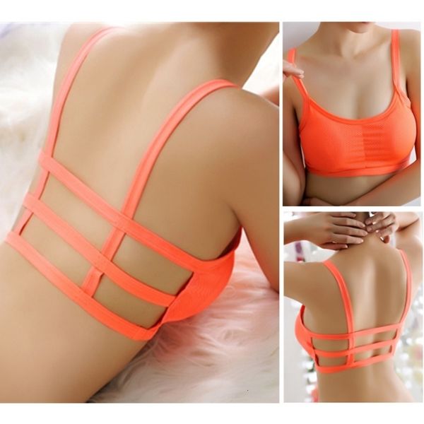 

9colors gym workout yoga sports bra breathable fitness women thin backless bra running seamless padded breathable, White;black
