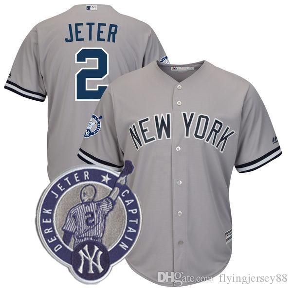 

New York # Yankees Derek Jeter Jersey Men's Majestic Cool Base Player Replica Jersey Embroidery Baseball