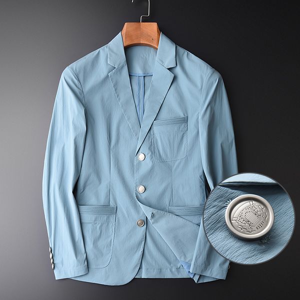 

new three button male blazer luxury thin mens blazer jacket plus size 4xl fashion natural wrinkle masculino slim fit, White;black