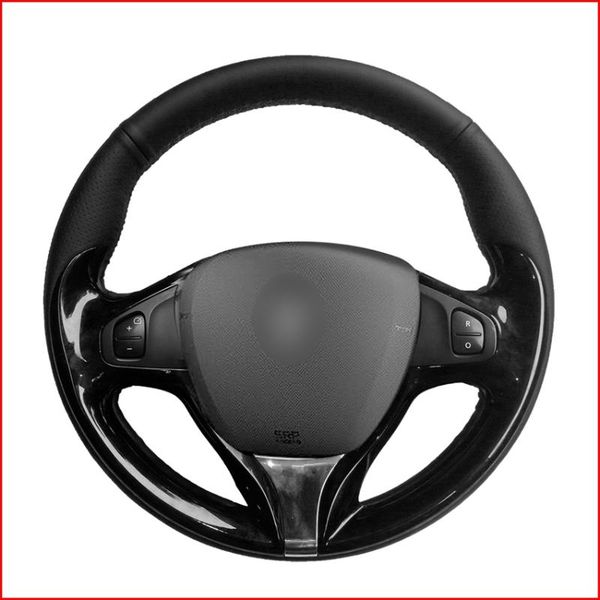 

black pu faux leather diy car steering wheel cover for clio 2013-2016 captur 2013-2015 samsung qm3 2013-2015