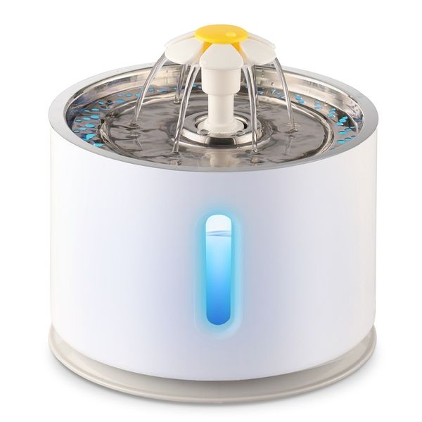 

2.4l automatic cat water fountain water level window led electric mute water feeder dog pet drinker bowl pet drinking dispenser