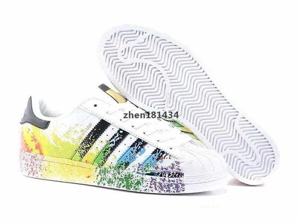 

2020 originals superstar белый голограмма радужные младшие superstars 80s pride кроссовки super star женщины мужчины спорт повседневная обув, Black;red