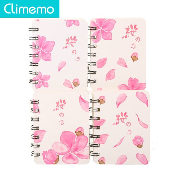 

climemo a7 pocket coil notebook japanese cherry blossoms pink 100*75mm np231, Purple;pink