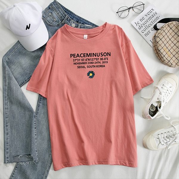 

harajuku style letter round collar large size women's fat mm loose fashion short-sleeved t-shirt fashion, White