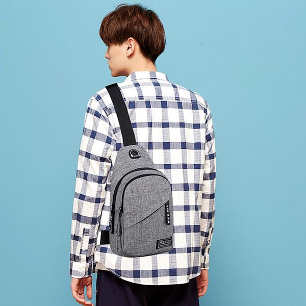 

2019 fashion sport men oxford cloth badge chest bag wild small leather waist bag fashion pockets feb20