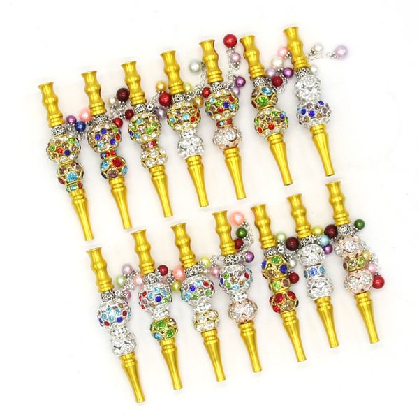 

Handmade metal Hookah Mouthpiece Mouth Tips Pendant Arab Shisha Shaped Filter Inlaid Jewelry Diamond Smoking pipe Tool