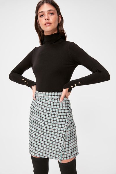 

trendyol tassels skirt twoaw20et0510, Black