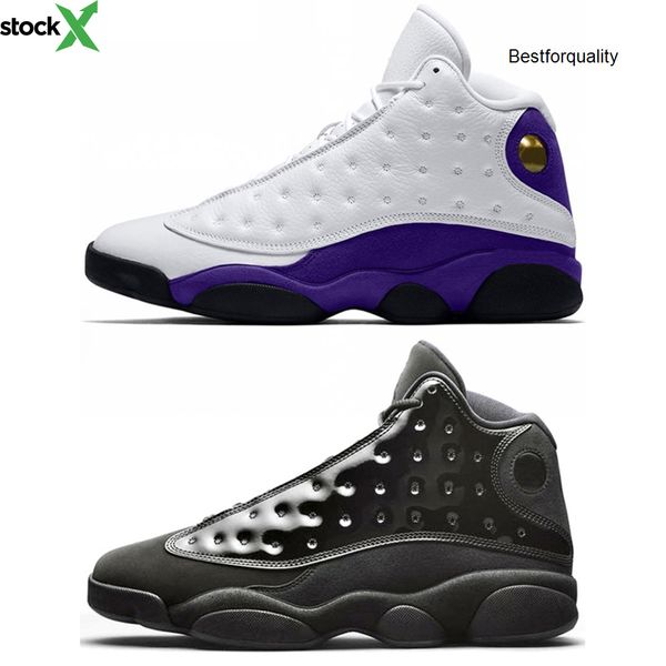 

rivals lakers 13s men jordon basketball shoes 13 cap and gown atmosphere grey he got game black cat bred sport trainers sneakers size 41-47