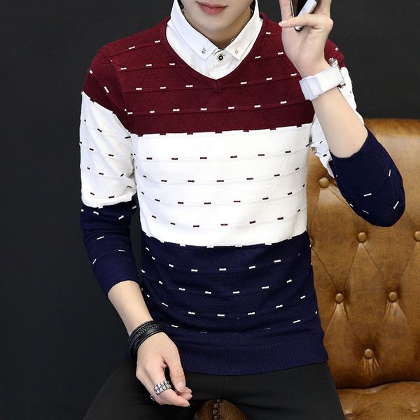 

long sleeves sweaters mens green orange wine red grey turn-down collar casual pullovers new fashion sweater men, White;black