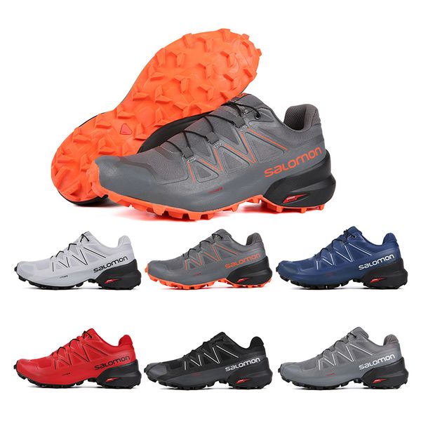 

Salomon Speed Cross 5 CS Men Running Shoes Black Red Blue Speed Cross V Mens Cheap Athletic Hiking Sports Sneakers 40-46