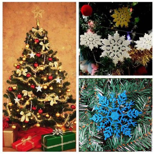 

6 шт. / упак. пластиковые блестки снежинки украшения для рождественской елки окно партии украшение дома