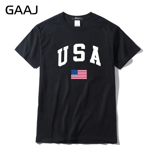 

gaaj usa america flag men t shirt t-shirts for man 3xl t-shirt printed homme brand clothing casual streetwear, White;black