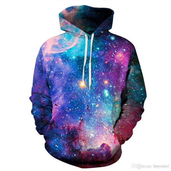 

conmotin universe galaxy starry sky earth 3d print fashion hooded sweatshirt men and women sportswear, Black