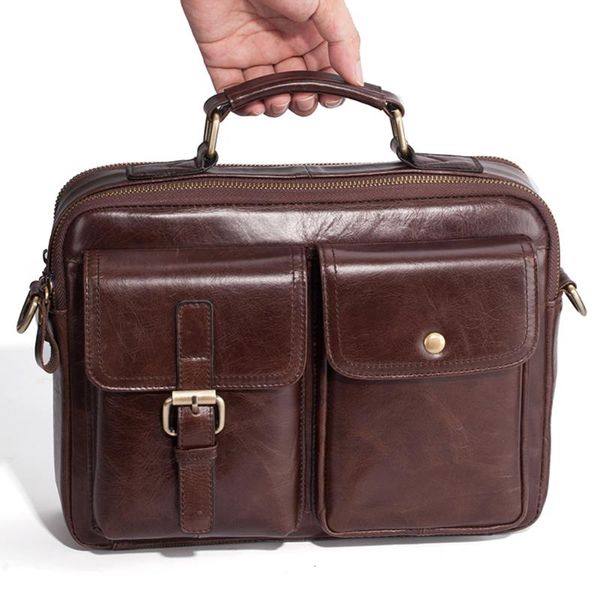 

design men briefcase male genuine leather handbags crossbody bags men's business messenger bags