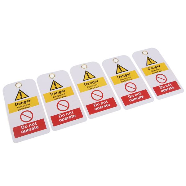 

5pcs security key lockout tagout tag safety name marking remark card label