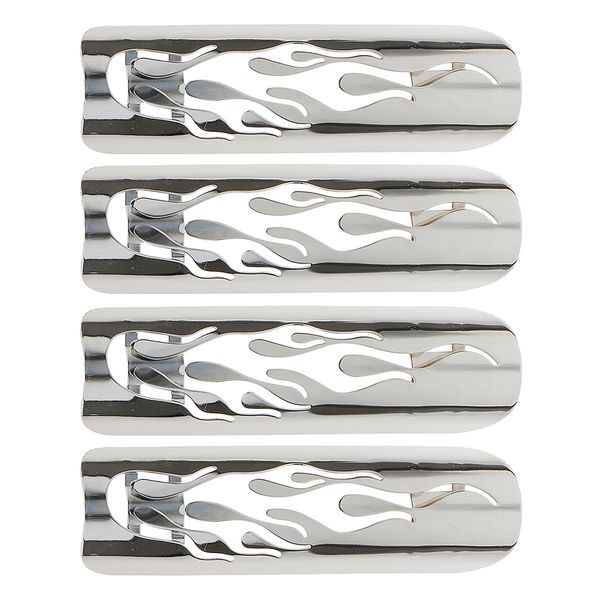 

4 pierced flame exhaust pipe heat cover guard for harley cruise white