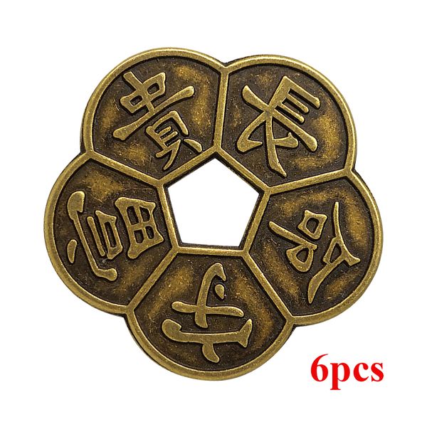 

6x simulation bronze chinese old copper coin plum blossom lucky feng shui