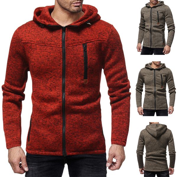 

2019 winter men hoodies sweatshirts hoodie men's autumn winter solid long sleeve zipper hooded sweatshirt sales coat m-3xl, Black